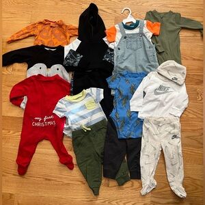 Baby Boy Clothes Outfit Pajamas Shirt Pants Bundle 6-9 and 9 Months Christmas